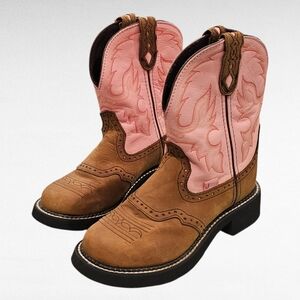 Justin Boots Gypsy Collection Pink and Brown Size 7B